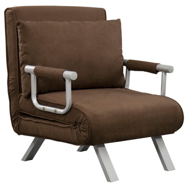 EasyComfort Poltrona Letto Moderna 2-in-1 fauteuilbed, 5-standen rugleuning, bruin, 65x69x80 cm