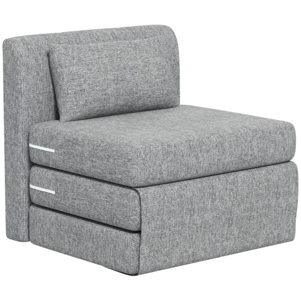 EasyComfort Vouwbaar fauteuilbed 3-secties 80x75x74 cm, grijs
