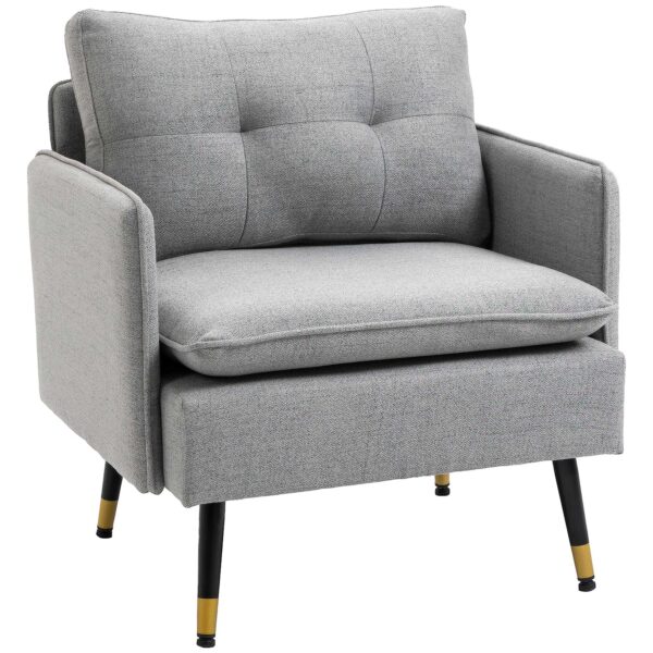 EasyComfort Poltrona Moderna fauteuil in stof 76x68x80 cm, grijs