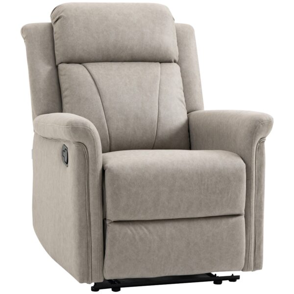 EasyComfort Poltrona Reclinabile Handmatig 135° - Fauteuil 78x96x102 cm, Grijs