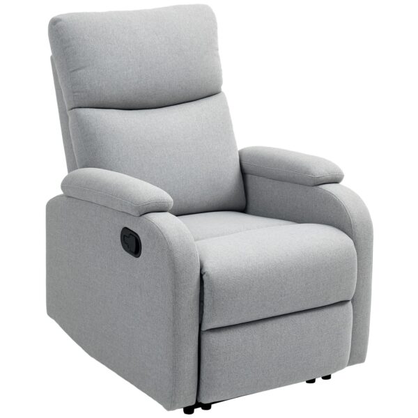 EasyComfort Relaxfauteuil handmatig verstelbaar 60° extra gevoerd, grijs