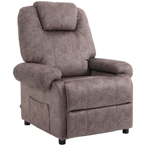 EasyComfort Relaxfauteuil handmatig verstelbaar 135° - microvezel, bruin
