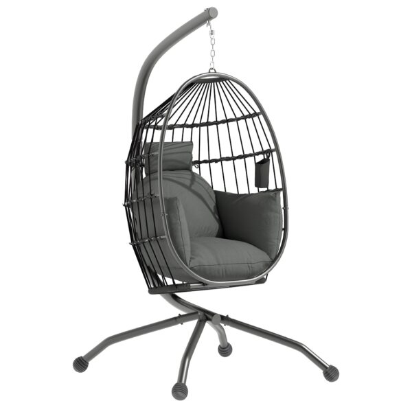 EasyComfort Poltrona Sospesa hangstoel, 120x88x192 cm, zwart/donkergrijs