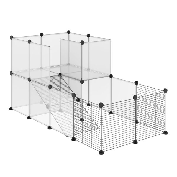 EasyComfort Modulaire dierenren 140x70x70 cm, 21 PP-panelen + 6 stalen panelen