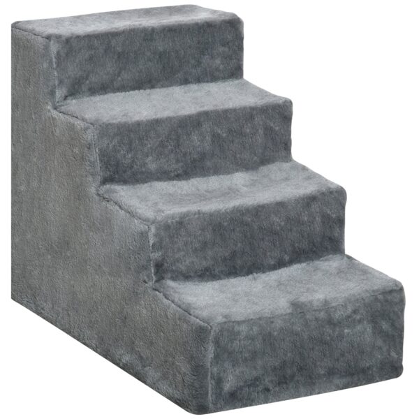 EasyComfort 4-traps hondenladder draagbaar 60x35x44 cm, grijs