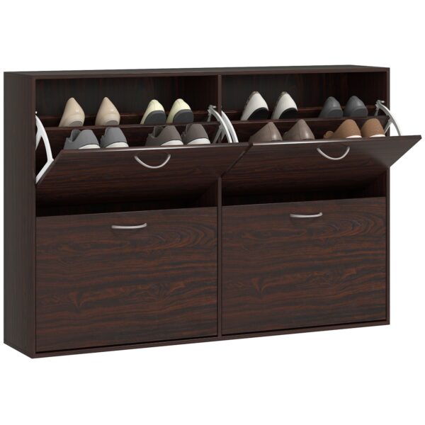 EasyComfort Scarpiera Salvaspazio schoenenkast voor 24 paar, 120x24x81 cm, bruin