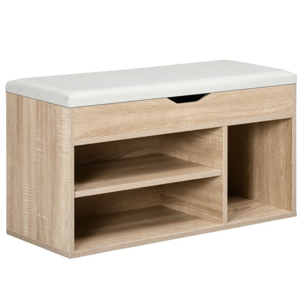 EasyComfort Schoenenkast ruimtebesparend met 2 planken en zitkussen 80x30x45 cm
