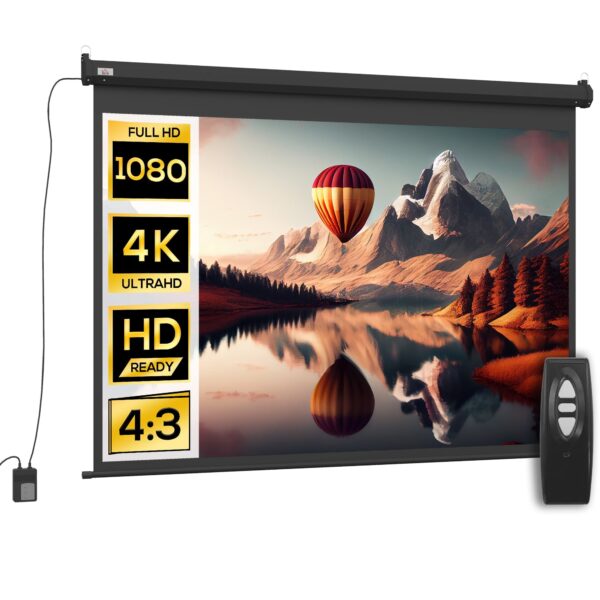 EasyComfort 89" motorisch projectiescherm 4:3 (171x130 cm) zwart"