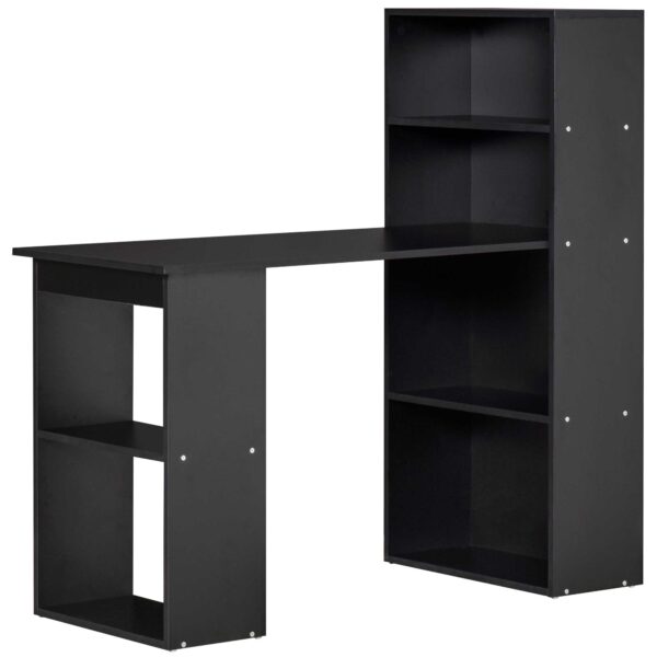 EasyComfort PC-bureau 120x55x120 cm, 6 planken, zwart