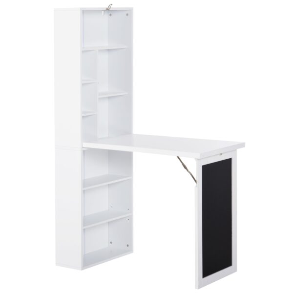 EasyComfort Scrivania PC Pieghevole – Klapbureau met 9-planken rek, 98x51x153 cm