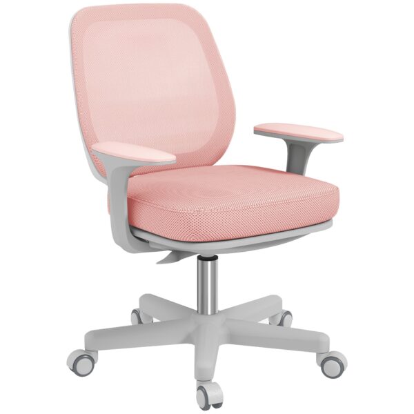 EasyComfort ergonomische bureaustoel verstelbaar, 55x48x82.5-94.5 cm, roze