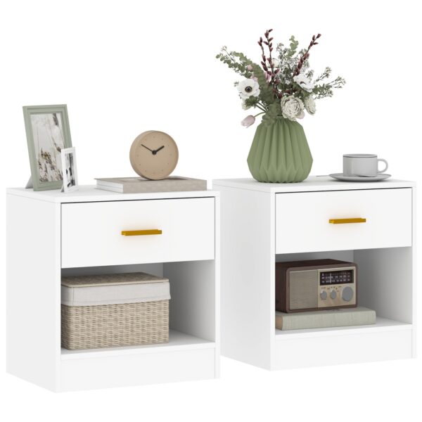 EasyComfort Set van 2 Nachtkastjes modern 39x28x41 cm wit