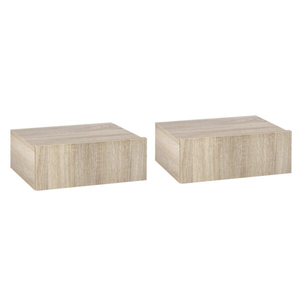 EasyComfort Set van 2 zwevende nachtkastjes 40x30x15cm - houtkleur