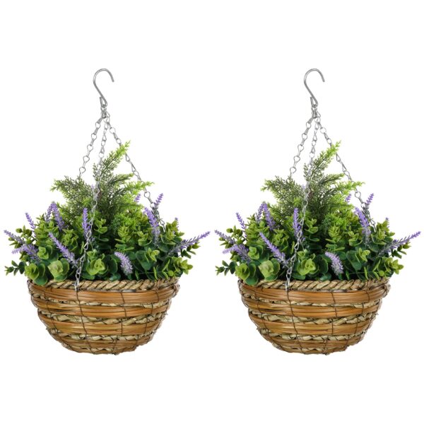 EasyComfort Set 2 kunstplanten met pot en haak