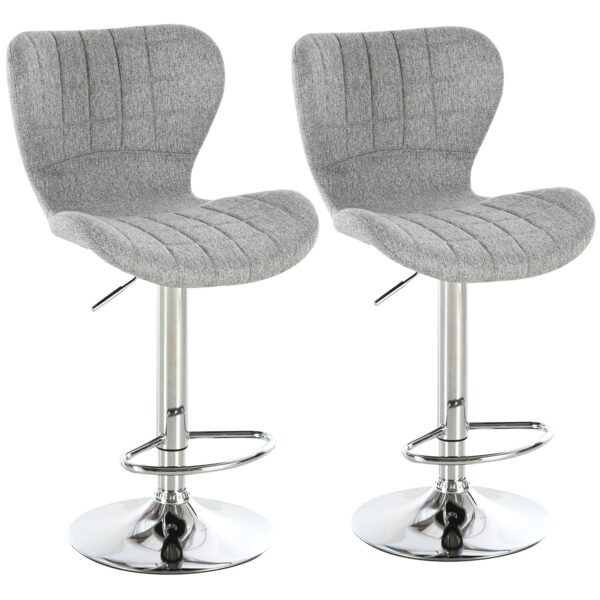 EasyComfort Set van 2 Barstoelen - Verstelbaar, Draaibaar, Grijs