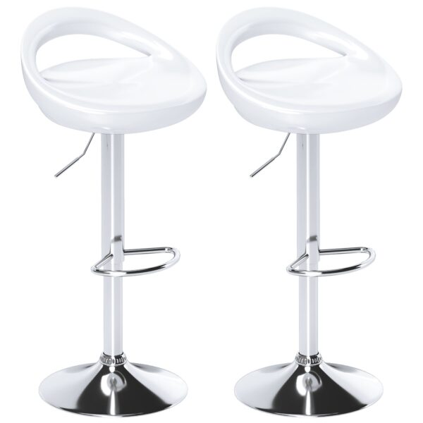 EasyComfort Set van 2 moderne barstoelen draaibaar wit