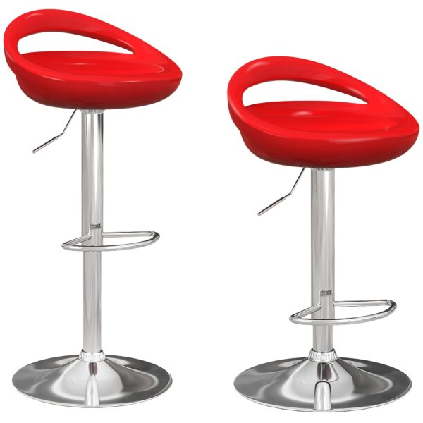EasyComfort Set van 2 barkrukken, draaibaar en in hoogte verstelbaar, rood