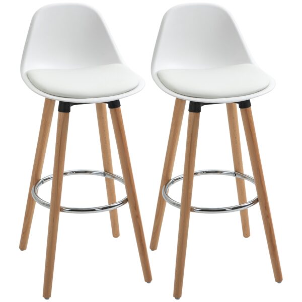 EasyComfort Set van 2 barkrukken Nordic stijl, wit