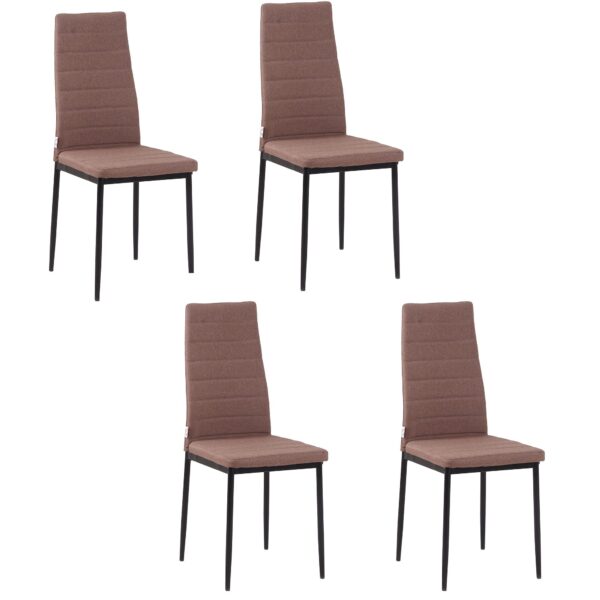 EasyComfort Set van 4 gestoffeerde eetkamerstoelen - kaki