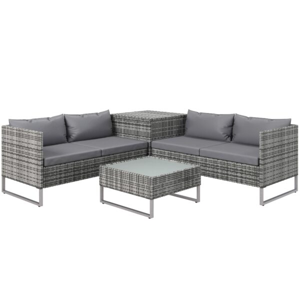 EasyComfort Tuinset 4-delig – 2 tweezitsbanken, salontafel en bijzettafel