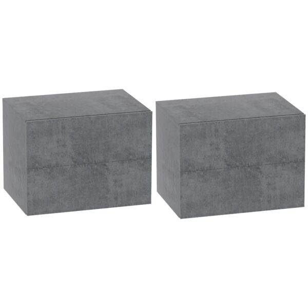 EasyComfort Set van 2 zwevende nachtkastjes, 2 lades, 40x29x30 cm