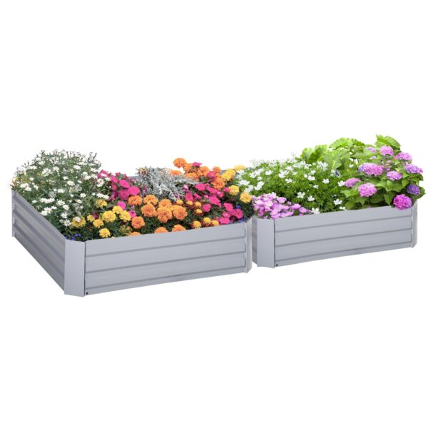 EasyComfort Set van 2 verhoogde tuinbedden 100x100x30 cm
