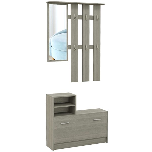 EasyComfort Set Mobili da Ingresso halmeubelset 4‑in‑1 met schoenenbank voor 8 paar