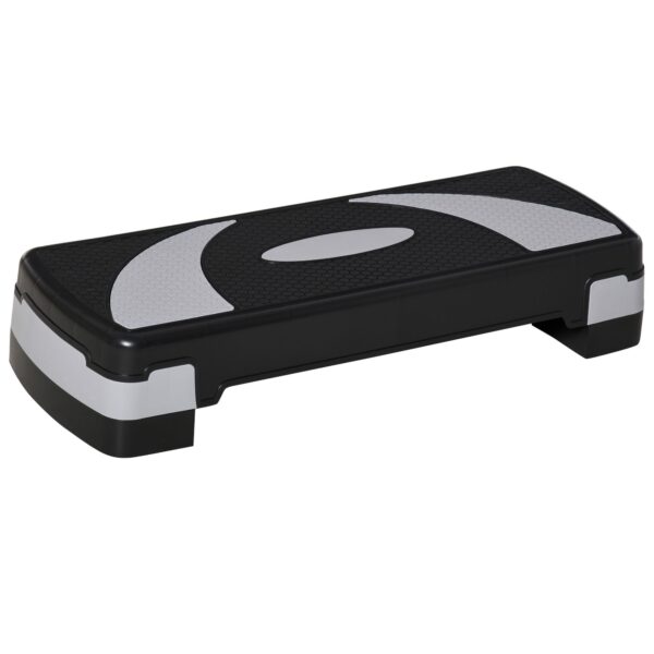 EasyComfort Stepper verstelbaar 10-15-20 cm antislip zwart/grijs