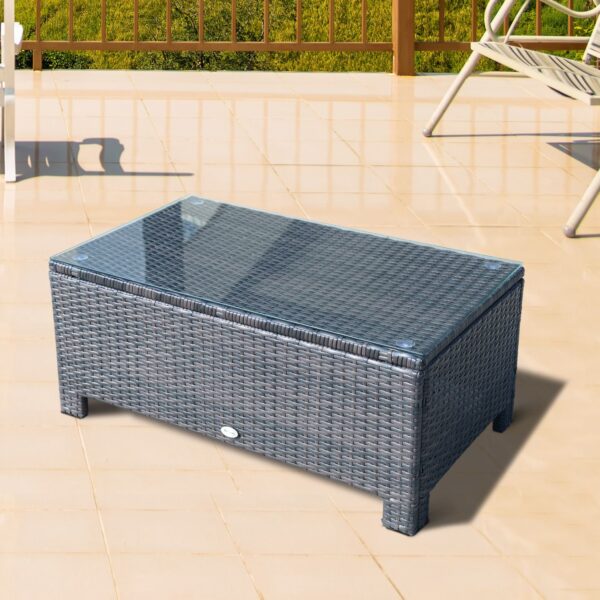 EasyComfort tuintafel rechthoek 85 x 50 x 39 cm, gehard glas 5 mm