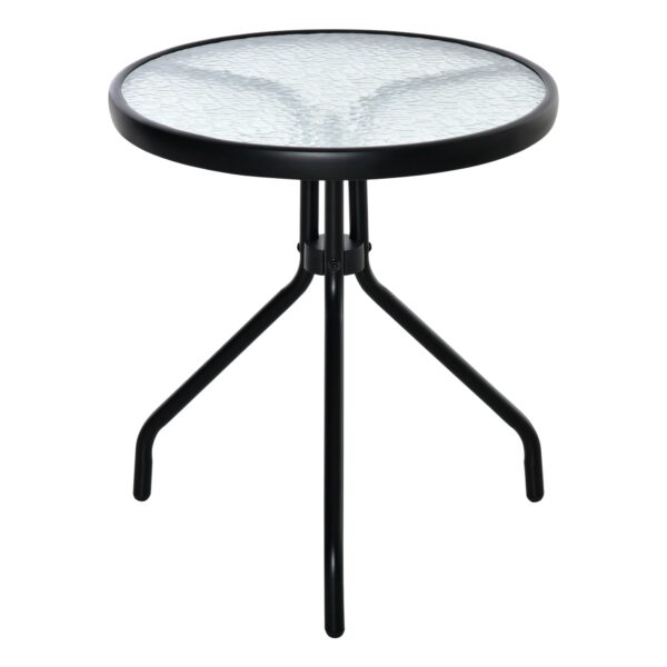 EasyComfort Tavolino da Giardino Rotondo Tuintafel Φ50x55cm, zwart