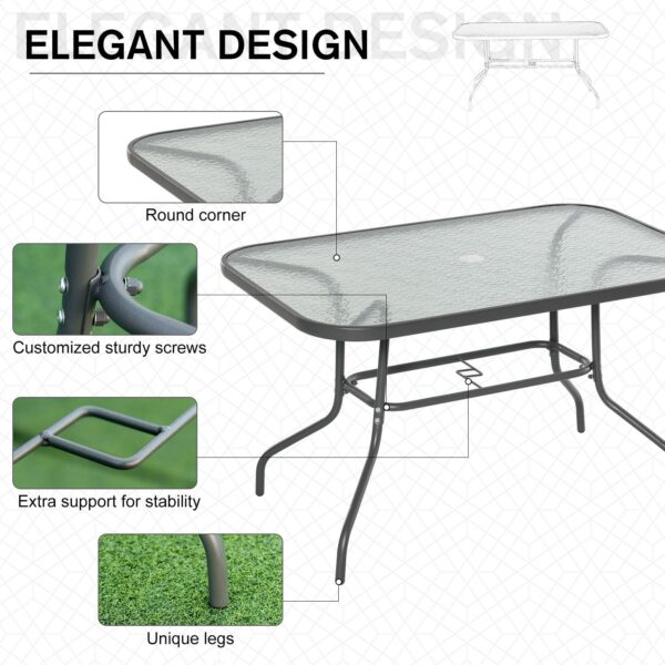 EasyComfort Tavolo da Giardino tuintafel 120x80x70 cm grijs