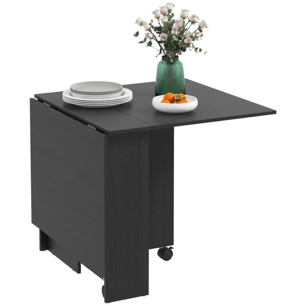 EasyComfort ruimtebesparende opklaptafel 2 kleppen voor 6 personen, zwart