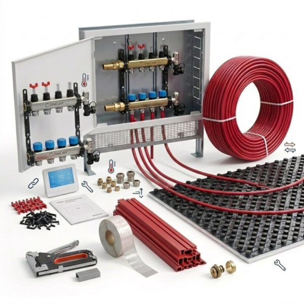 OneCalor vloerverwarmingskit 80 m² - noppenplaat 10+25 mm