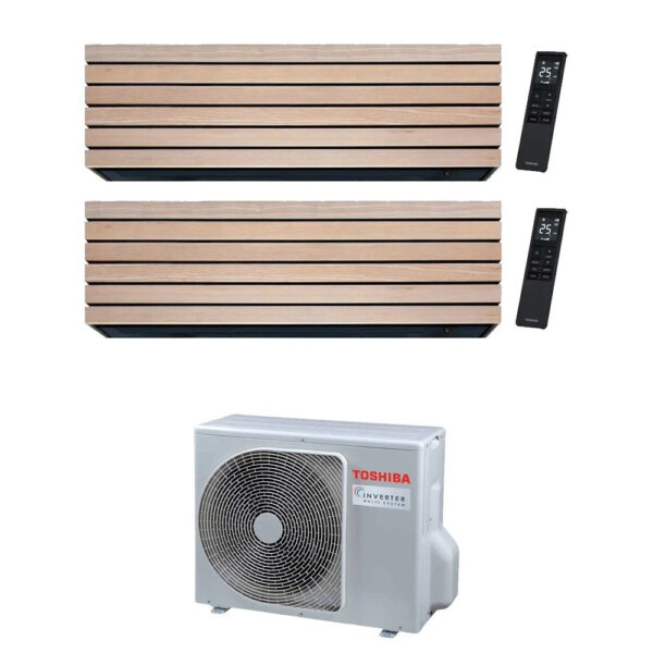 Toshiba Daiseikai 10 Wood multisplit airconditioner 2x RAS-B10S4KVDG-E + RAS-2M10G3AVG-E