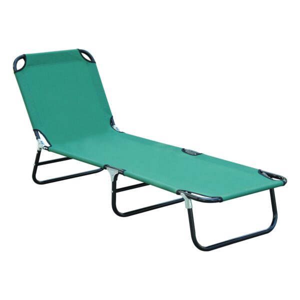 EASYCOMFORT Folding Garden Deckchair ligstoel 190x56x28 cm, groen