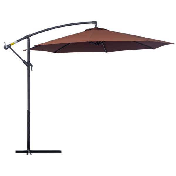 EASYCOMFORT zijarmparasol 3x2.5 m met slinger, staal/polyester, bruin