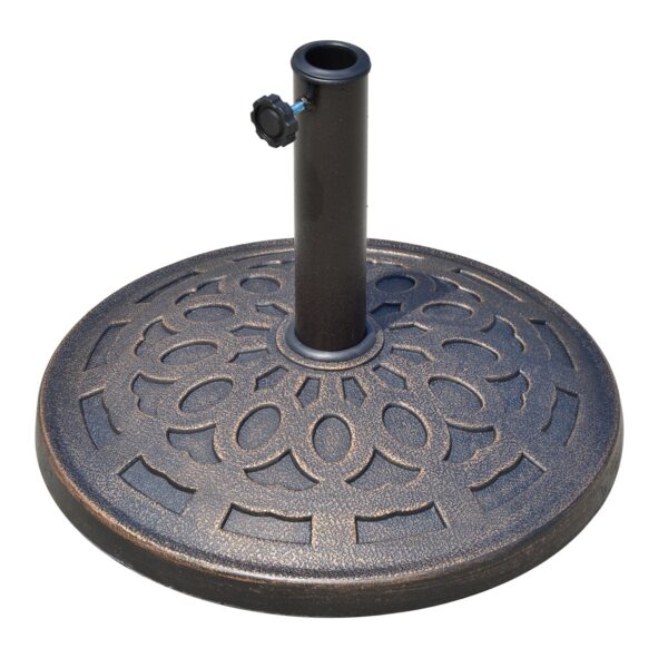 EasyComfort Umbrella Base Parasolvoet 12kg, hars Φ48.5x34 cm voor palen 38-48 mm, brons