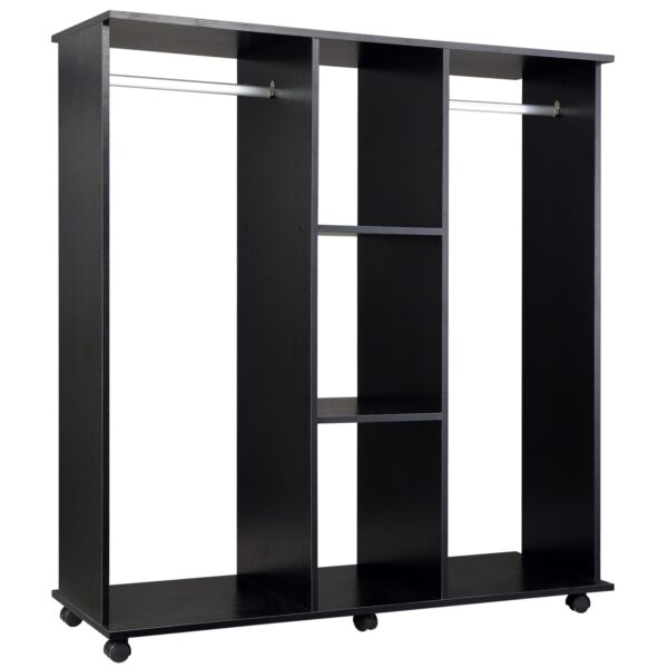 EasyComfort garderobekast op wielen 120x40x128 cm – zwart