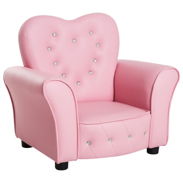 EasyComfort kinderfauteuil met PVC-bekleding 59x41.5x49 cm roze