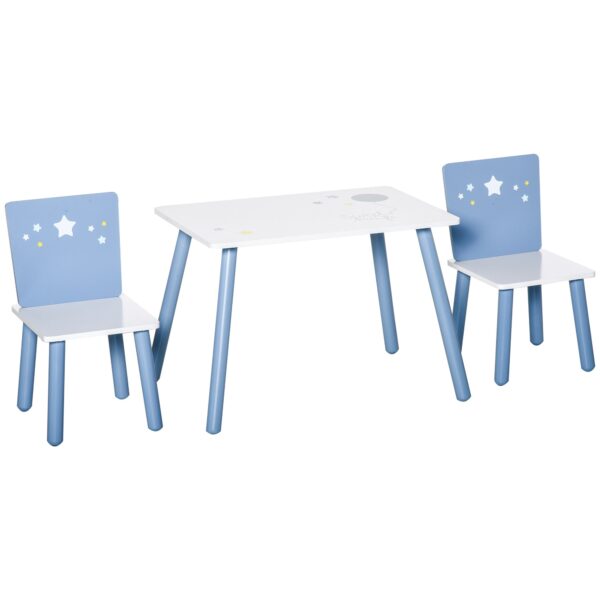 EasyComfort kindertafel en stoelen set 3-delig (2-4 jaar) blauw/wit