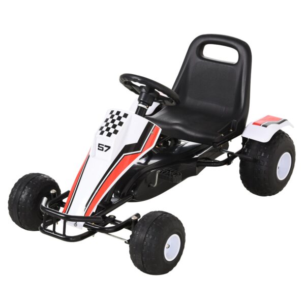 EasyComfort skelter – wit, verstelbare stoel, handrem (3–8 jaar)