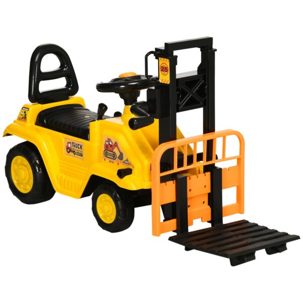 EasyComfort traptractor 3-4 jaar met hefvork, 86x27.5x47.5 cm, geel/zwart
