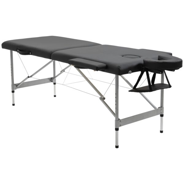 EasyComfort inklapbare massagetafel 186x71 cm zwart, 62–83 cm