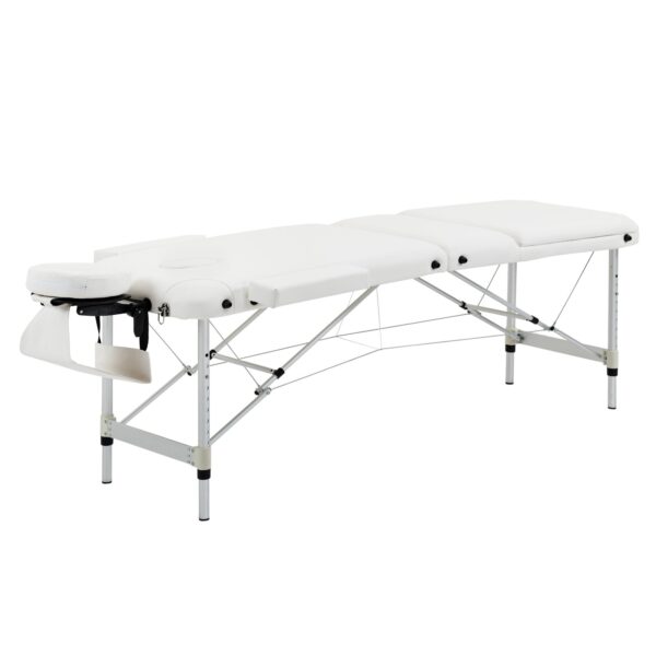 EasyComfort opvouwbare massagetafel aluminium wit 215x60x61-84 cm
