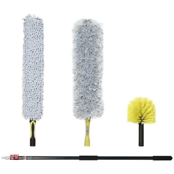 EasyComfort reinigingsset met telescopische steel en 3 borstels (4-delig)
