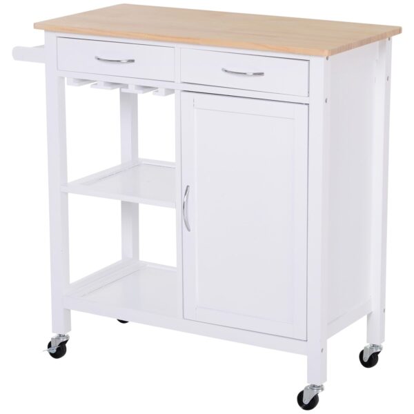 EasyComfort klassieke keukentrolley met laden en wielen 89x40x84 cm