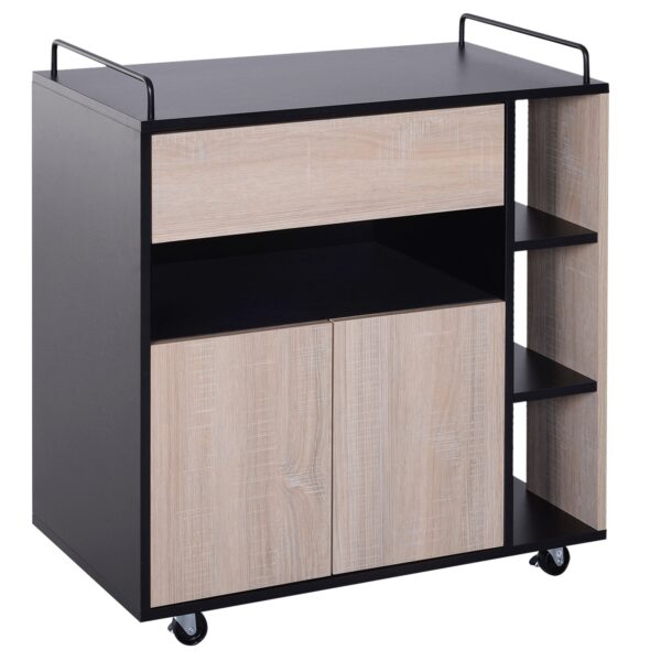 EasyComfort keukentrolley op wielen 76,5x40x82 cm – eiken/zwart