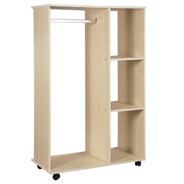 EasyComfort kledingrek met 3 leLPGanken en kledingstang 128 cm, beige