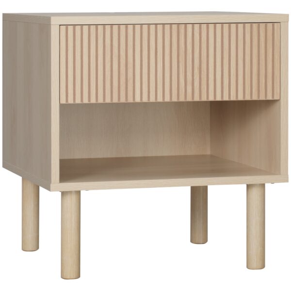 EasyComfort nachtkastje met lade en open vak 47x47x50 cm houtkleur