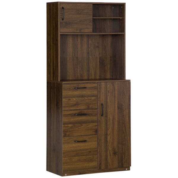 EasyComfort buffetkast 80x40x178 cm - walnoot, 3 lades